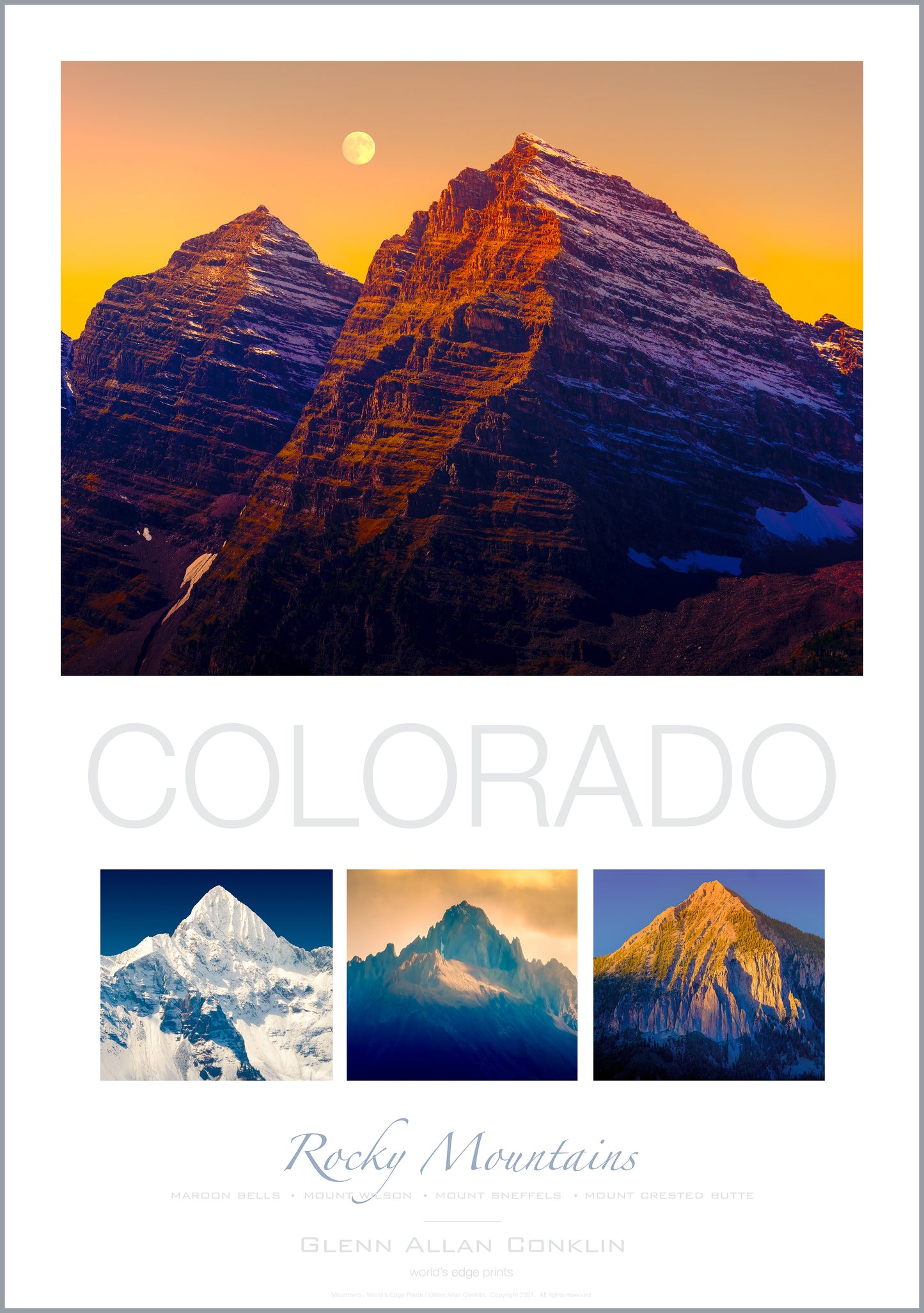 COLORADO ROCKY MOUNTAINS / Premium Poster